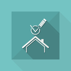 Checking house - Vector web icon