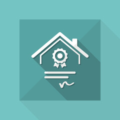 House certification - Vector web icon