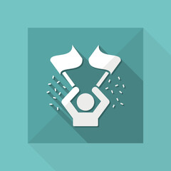 Supporter waving flags - Vector web icon