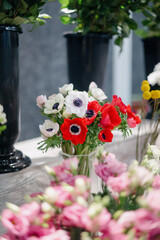 Flower shop.Flowers composition. Abstract background of flowers.
