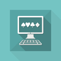Poker online - Vector flat icon