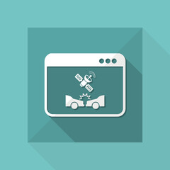 Car crash - Satellitar system for security - Vector flat icon