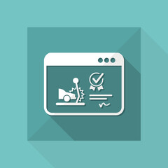 Online insurance assistance for car crash - Vector flat icon