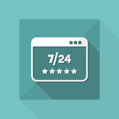 Top rating for web services 7/24 - Vector flat icon
