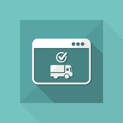 Check transport options on website - Vector flat icon