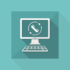 Full phone assistance application - Vector flat icon