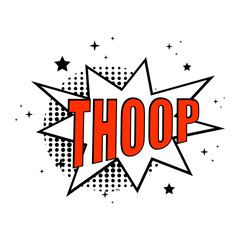 Comic speech bubble icon with thop expression sign