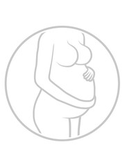 Schwangere Frau hält Bauch 