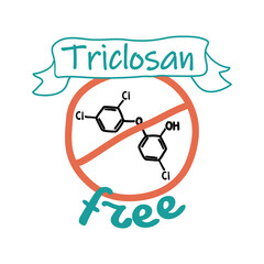 Tricsolan free ingredient in soap product, sticker