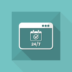 Check 24/7 computer services - Vector flat icon