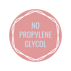 No propylene glycol, product quality label element