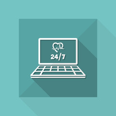 Online medical services 24/7 - Vector flat icon