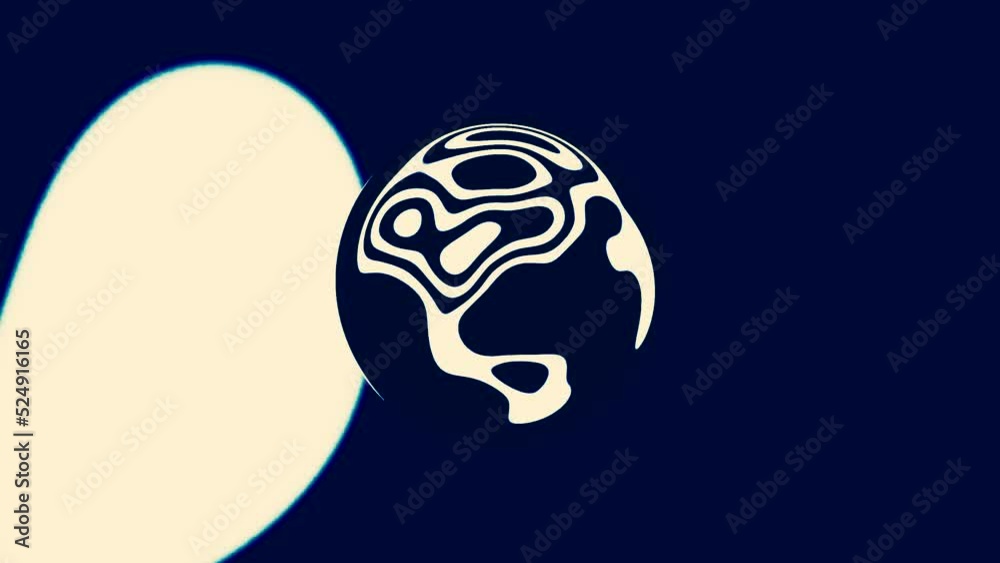 Poster ball with liquid pattern on background of moving lines. design. 3d mirror ball with moving pattern l