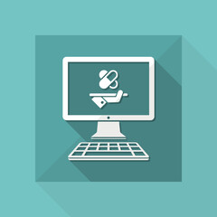 Pharmacy online services - Vector flat icon