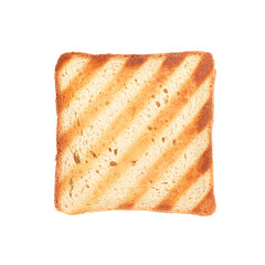 Slice of delicious toasted bread isolated on white