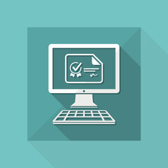 Online certification - Vector icon for computer website or application