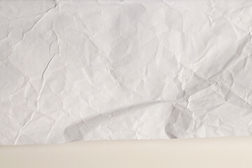 Fototapeta premium Empty Crumpled torn craft paper blank texture copy space background. Empty announcement.