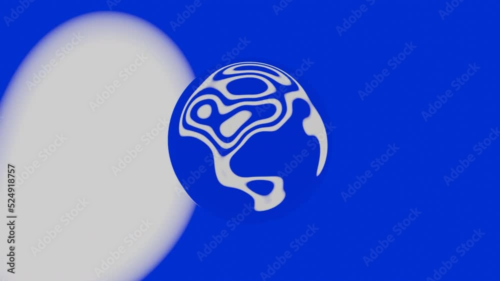 Poster ball with liquid pattern on background of moving lines. design. 3d mirror ball with moving pattern l