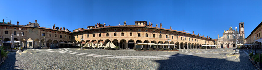 Fototapeta na wymiar View of Piazza Ducale, Vigevano, Italy