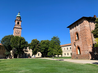 Fototapeta na wymiar View of Castello Sforzesco, Vigevano, Italy