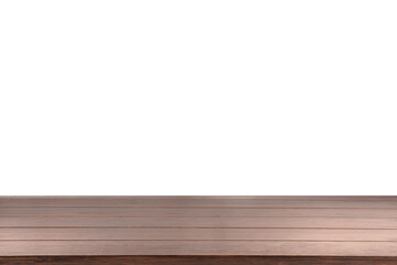 Empty brown wooden surface isolated on white