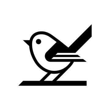 recommend clip art: Simple cartoon bird logo