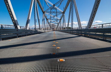 Fototapeta na wymiar grade de metal que forma o chão da ponte Hercílio Luz da cidade de Florianópolis estado de Santa Catarina Brasil florianopolis