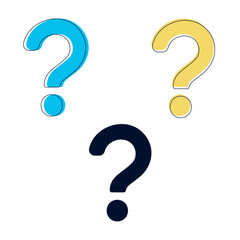 Realistic question mark symbol vector Illustration. Question mark signs
