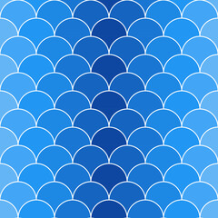 Seamless pattern with blue scales. Vector image in shades of sky. Can be used as a background for websites and printing.