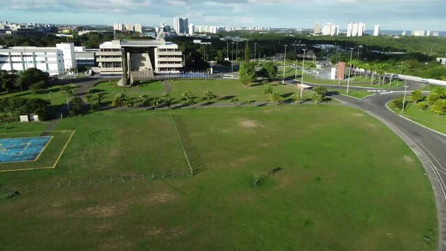 salvador, bahia, brail - august 5, 2022: Aerial view of the Legislative Assembly of Bahia in the administrative center in Salvador.