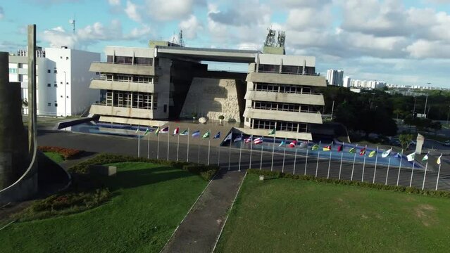 salvador, bahia, brail - august 5, 2022: Aerial view of the Legislative Assembly of Bahia in the administrative center in Salvador.