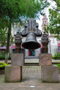 ndependence day bell, in the birthplace of Jose Maria Morelos y Pavon, or el siervo de la nacion, in the city of Morelia, Michoacan MEXICO