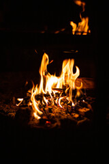 fire in the fireplace