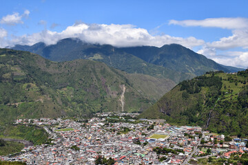 Fototapeta na wymiar Panoramic View, Banos, Ecuador, South America