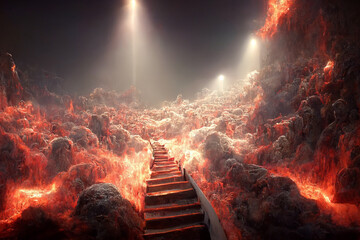 illustration of stairs on the way to hell