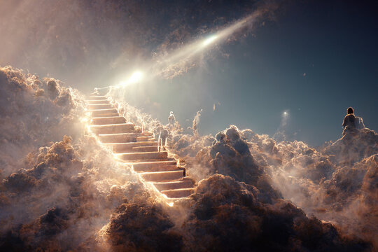 illustration of stairs on the way to heaven