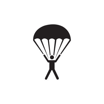 parachute icon logo vector design template