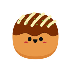 Takoyaki character design. Takoyaki vector. Takoyaki on white background.