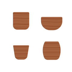 Wood bowl vector. Wood bowl on white background.