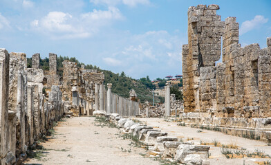 The Palestra, building dedicated to Emperor Claudius (AD 41-45). Ancient Greek colony from 7th century BC, conquered by Persians and Alexander the Great in 334 BC. Turkey