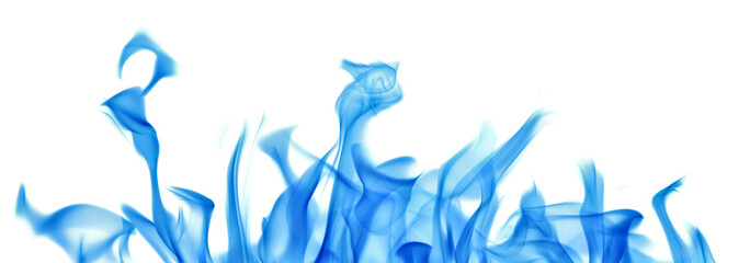 fire blue bright abstract sparks on white