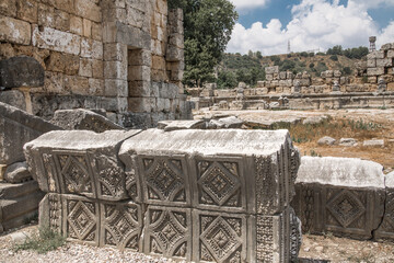 The Later City Gate from the 4th century of Perge. Greco-Roman ancient city Perga. Greek colony...