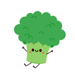 Broccoli character design. Broccoli on white background.