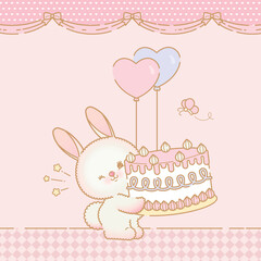 baby birthday bunny invitation