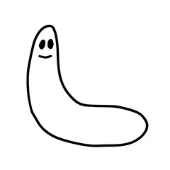 Hand drawn doodle ghost illustration. Vector simple ghost sketch isolated