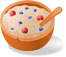 Good breakfast.  Oatmeal with fruit and berry. Morning meal