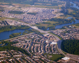 Vimy Memorial Bridge Ottawa Aerial - obrazy, fototapety, plakaty