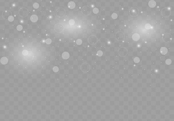 Abstract sparkles isolated on a transparent background. Bokeh lights effect. Vector dust sparks and bright stars shine with special light effect. Christmas sparkling magical. Vector illustration