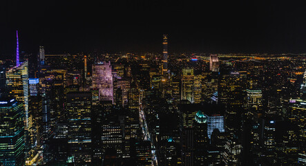 city skyline at night
