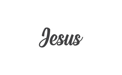 Jesus vector calligraphy lettering. Faith in the lord religious banner. Praise.